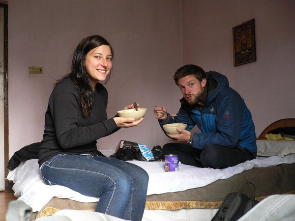 Naughty New Years breakfast, Tibet Peace Guest House - Kathmandu