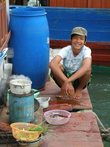 Floating village resident - Halong Bay