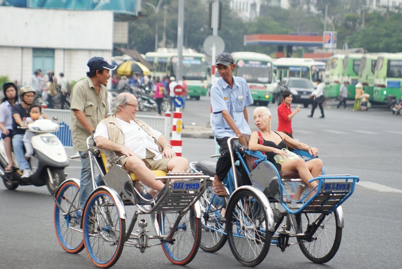 Tourists in Cyclo's