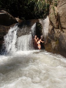 Cooling down in the waterfall