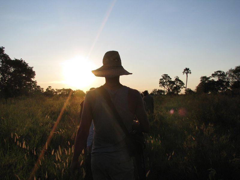 sunset hike on the okavanga
