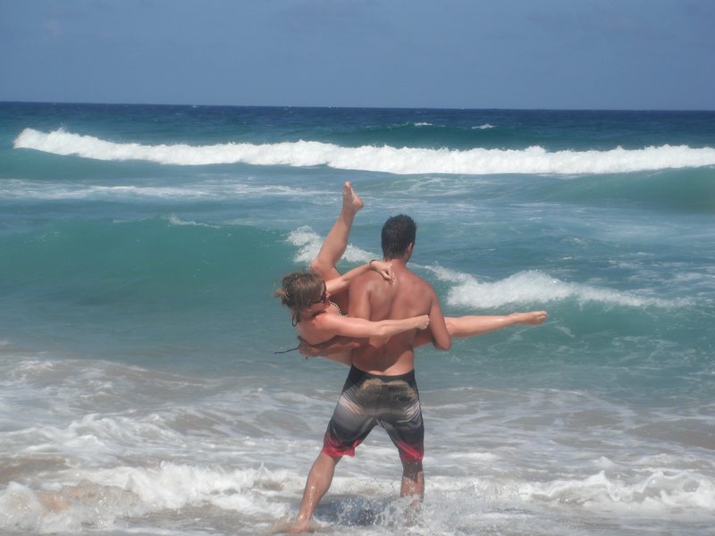 Mike attempting to dump me in the ocean