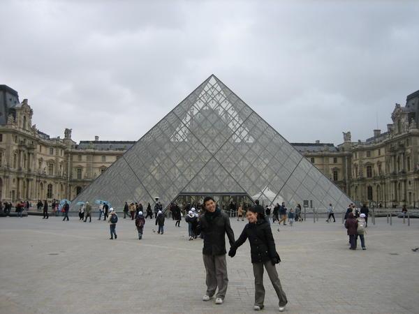 Outside the Louvre Museum
