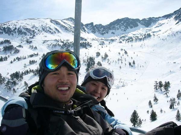 On chair-lift in Arcalis