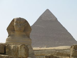 Sphinx and great pyramid