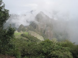 Our first glimpse of Machu Picchu