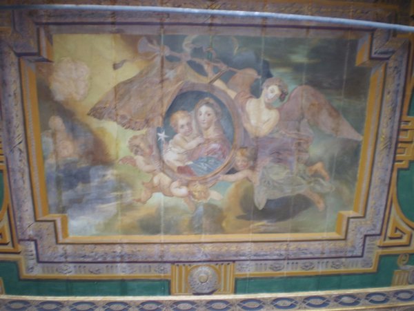 A painting on the ceiling