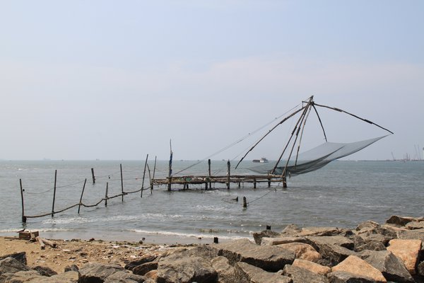 Chinese Fishing Nets stand guard at Fort Cochin