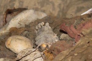 Human Mummy remains we found in a cave while exploring the Guge Kingdom