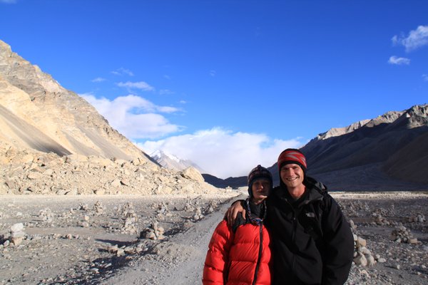 Us and Everest in the background