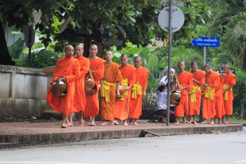 Monks collecting Alms - 5:30am