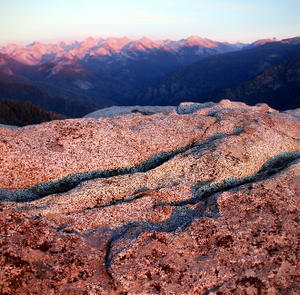 Alpenglow over the Great Western Divide