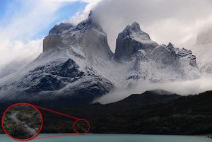 The scale of the Cuernos del Paine