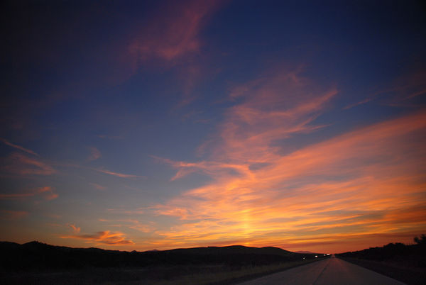 Sunset over El Camino Real, California