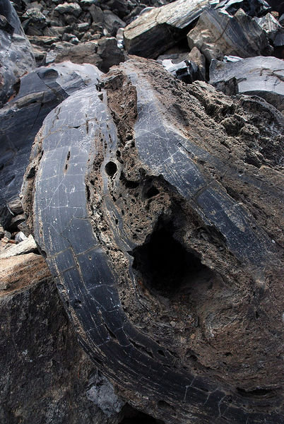 Obsidian fold with Ash Deposits