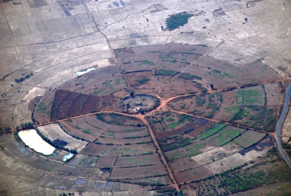 circular field irrigation around a well