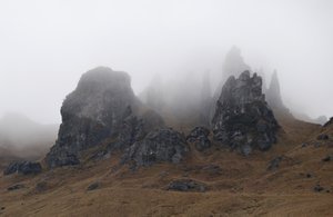 Spires in the mist, near the entrance station