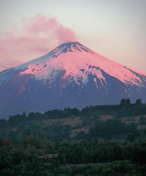 Volcan Villarica, Sunset