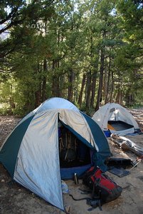 Camp in the forest near Agua de la Muerte