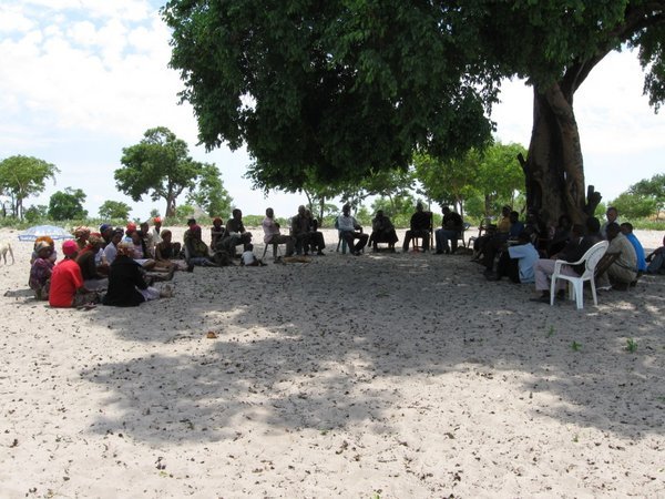 Community meeting in Shaikarawe at the decision making tree
