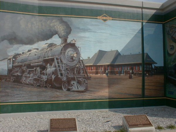Floodwall Paintings of Steam Engine
