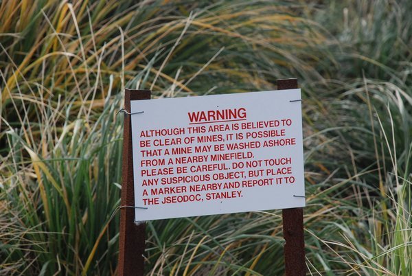 Warning Signs At Bluff Cove