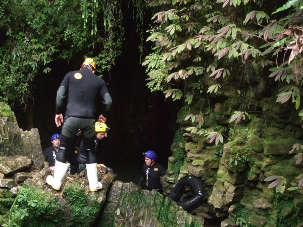 cavers coming out