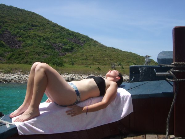 relaxing after snorkeling