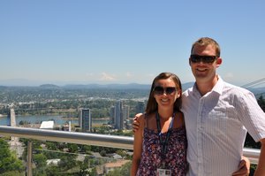 Laura & Pete overlooking Portland