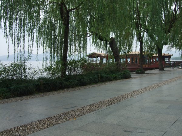 View of West Lake from a bench