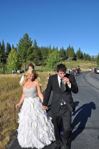walking to the reception site