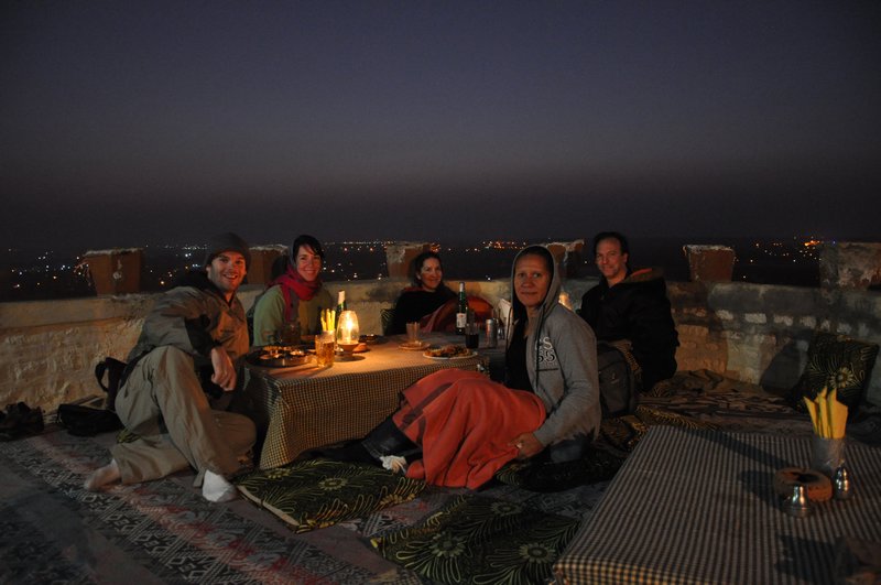 Our Intrepid Group having dinner on the Guesthouse rooftop