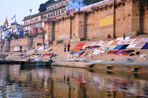 Ganges Riverside laundry drying