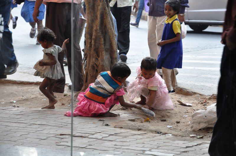 Street kids entertaining themselves