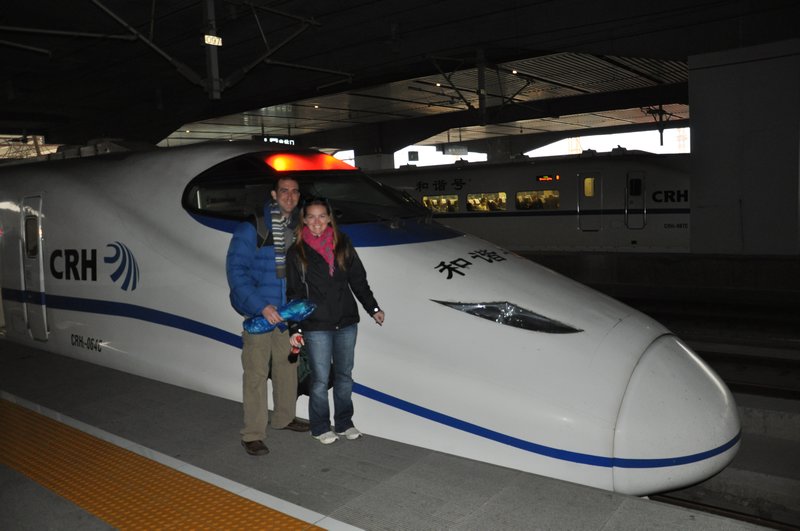 Laura & Laurence with the CRH train