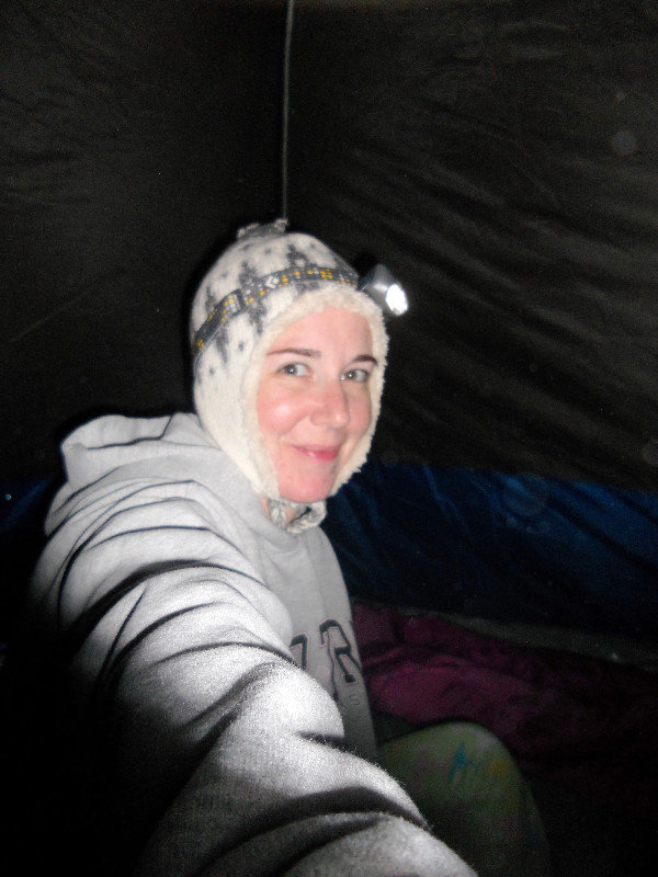 Ready for bed...it was cold that night