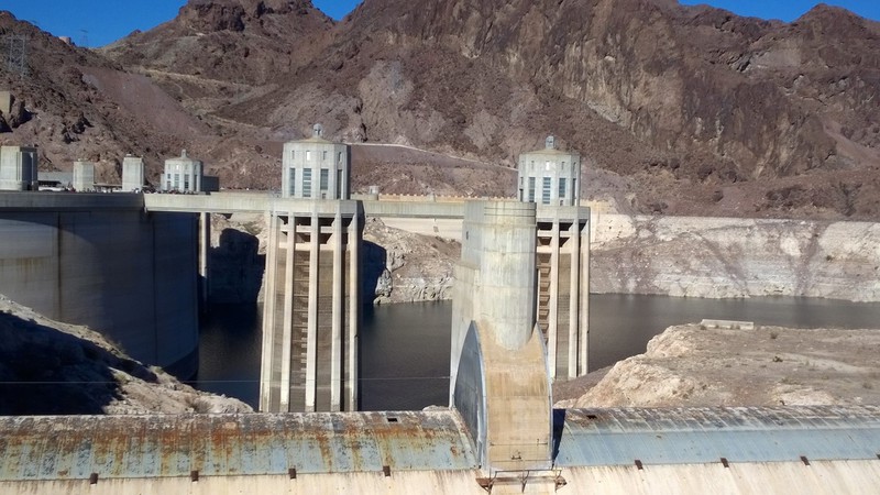 Lake Mead being held back by Hoover Dam....never seen it this low since 1997
