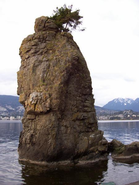 a tall rock