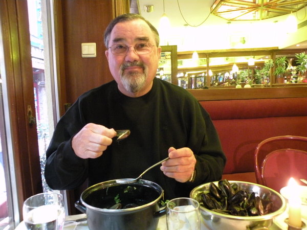 Jim Enjoying Mussels