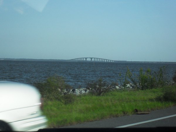 The bridge (in the distance) to Dauphin Island