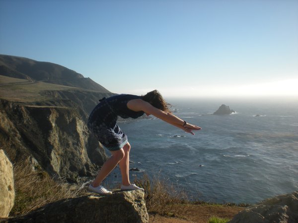 Diving into the sea off Highway 1