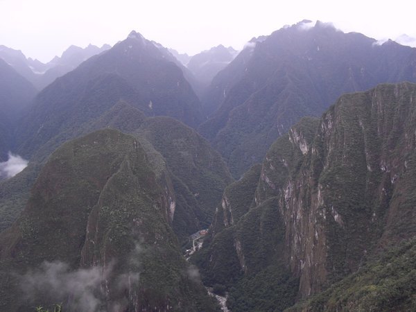 The moantains surrounding Machu Picchu