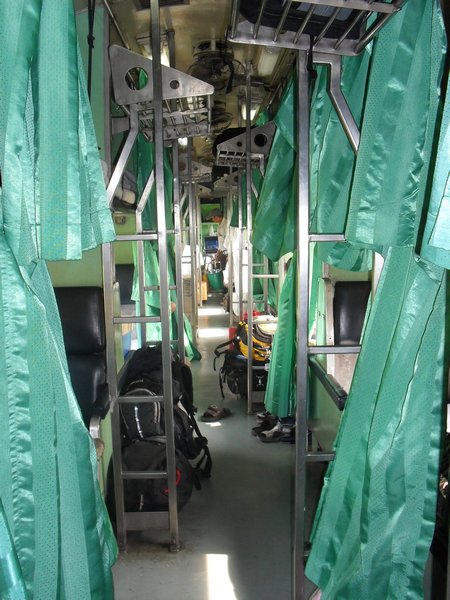 The beds on the sleeper train