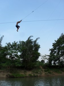 Doddy on the biggest rope swing