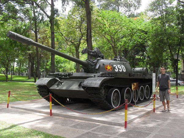 Replica of tank that crashed through the gates at the Reunification Palace