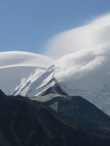 Clouds moving over Mount Cook