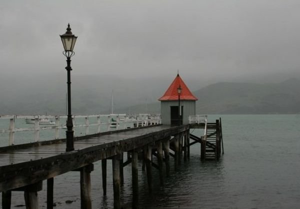 Akaroa Pier in the Mist/Rain