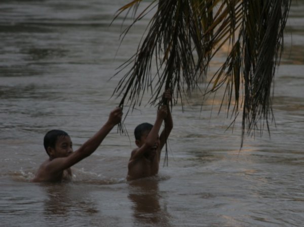 Swimming in the Mekong, Don Khon, Laos
