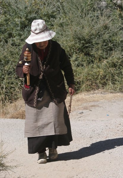 Old Lady with a Prayer Wheel