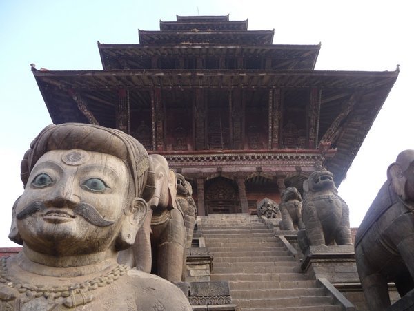 Smug Statue at foot of Temple, Bhaktapur